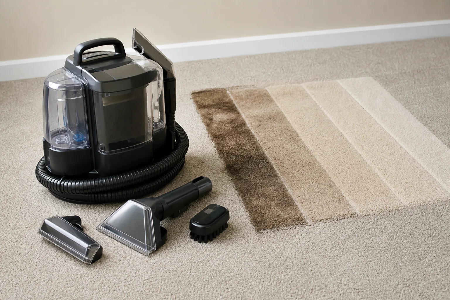 Bedienungsanleitung: ideale Reinigungsreihenfolge mit Teppichreiniger fuer effiziente Ergebnisse