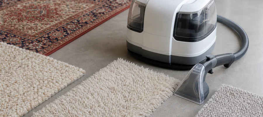 Teppichreiniger fuer verschiedene Teppicharten: Anwendung bei Wolle, Hochflor, Synthetik